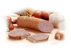 Foto (Kalbsleberwurst grob in Fettenden)